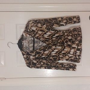 Elliott Lauren Animal Print Long Sleeve Top